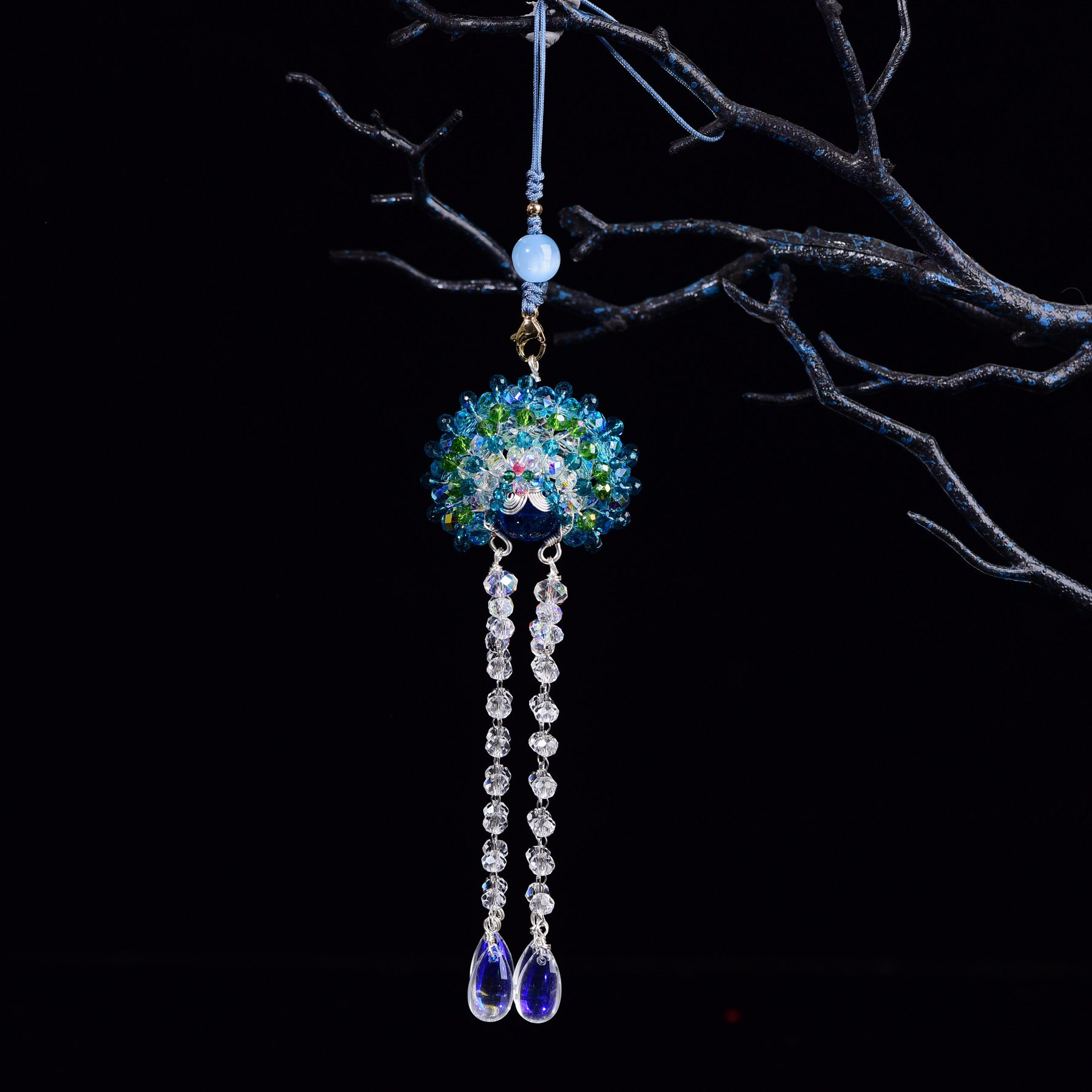 Original Swords Ma Dan Boutique Phoenix Long Tassel Super Immortal National Tide Chinese Wind Car Hanging Necklace Accessories