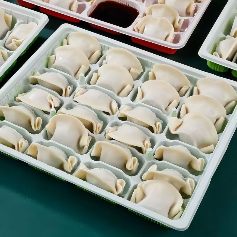 Disposable Dumpling Box with Lid 15 Compartments Takeaway Lunch Box Packed Quick-Frozen Dumpling Box 15 Compartments with Lid 1 Piece