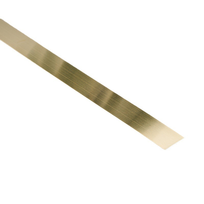 Stainless steel decorative strip self-adhesive flat strip background wall edge closing edge pressing strip ceiling mirror metal straight line