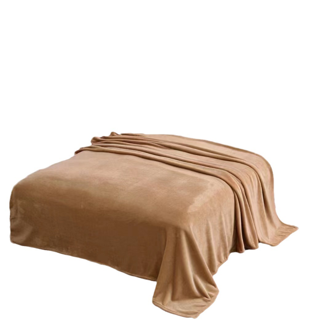 Spot Export Flannel Bed Sheets Blanket Pure Color Coral Velvet Blanket Thickeneded Warm Plain Velvet Blanket Nap Cover