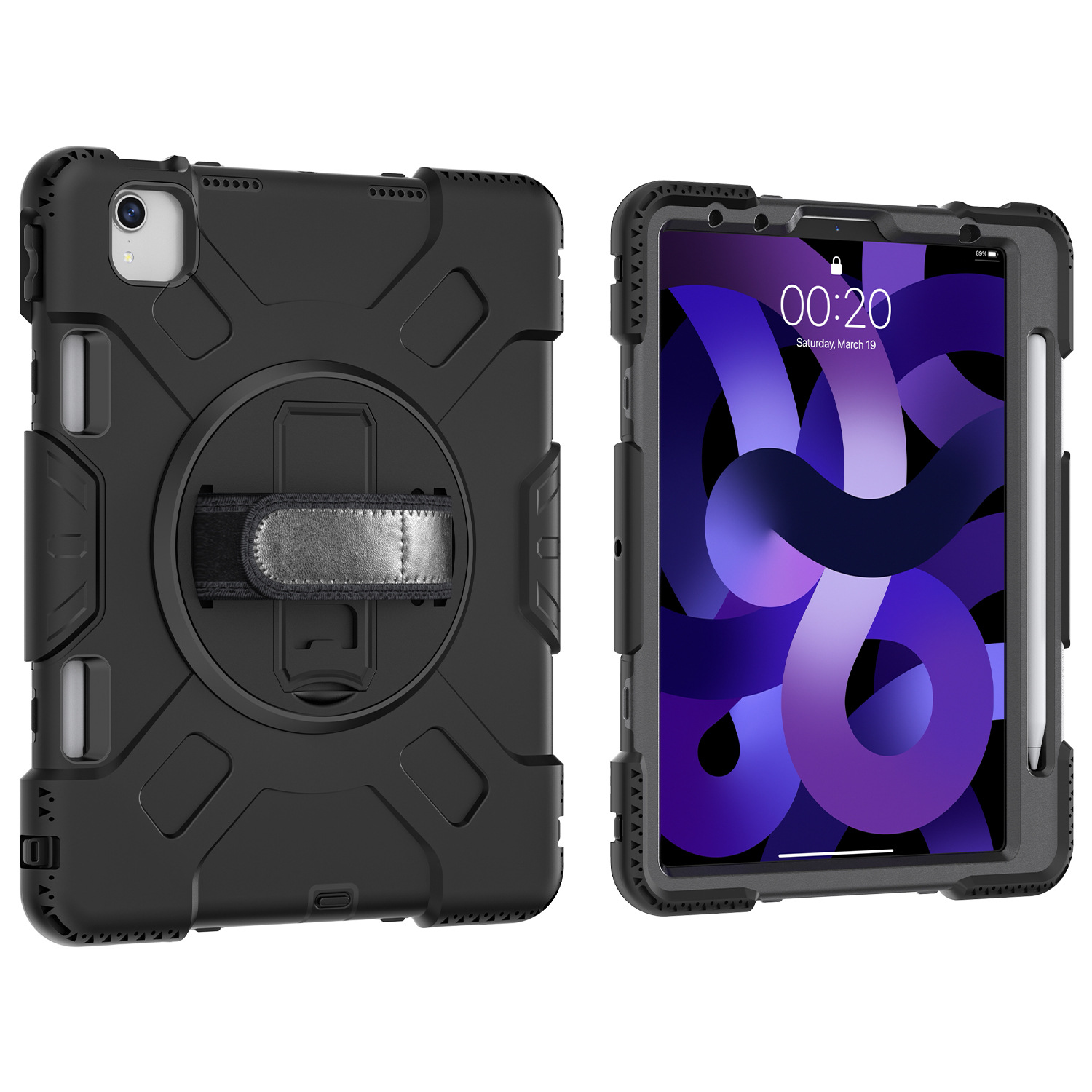 Applicable to Apple Samsung tablet protective case with Pen slot three anti-fall air5 silicone tablet protective case with bracket