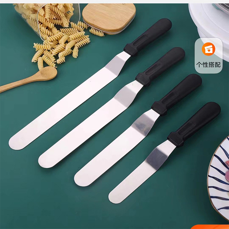 В наличии, специальная распродажа, 0.7 мм, 6 8 10 12 дюймов, нержавеющая сталь, пластиковая ручка, изогнутая лопатка