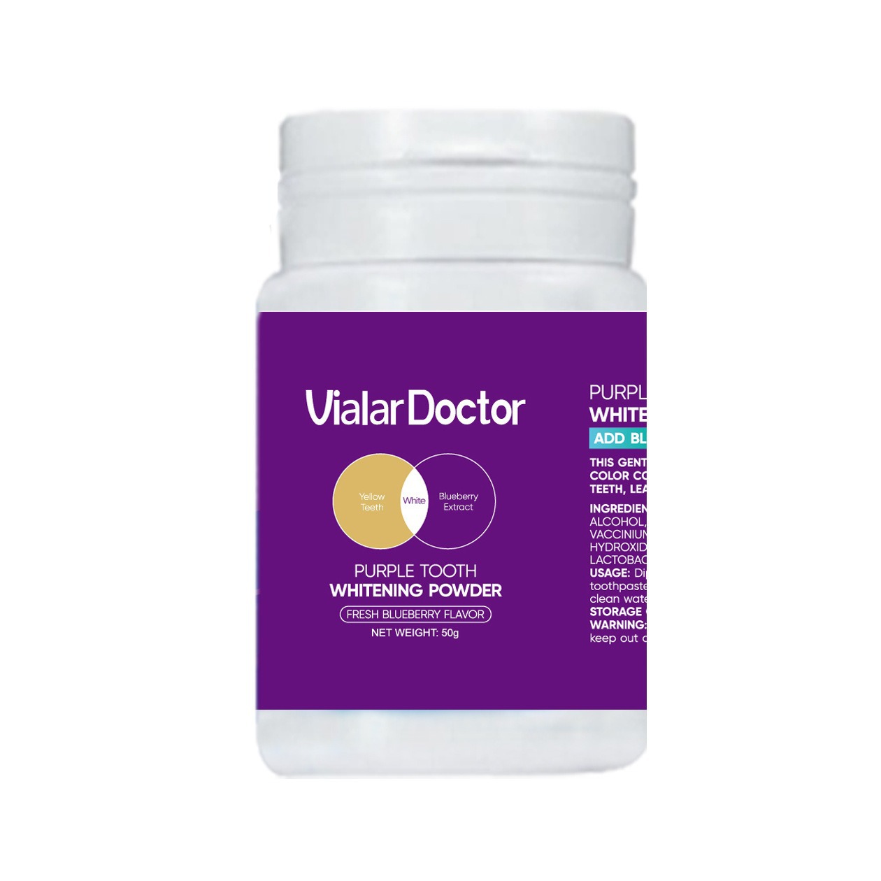 Tooth Powder Wholesale Vialardoctor Purple Whitening Teeth Removes Stains Fresh and Long-Lasting Cross-Border Trade Gum Protection