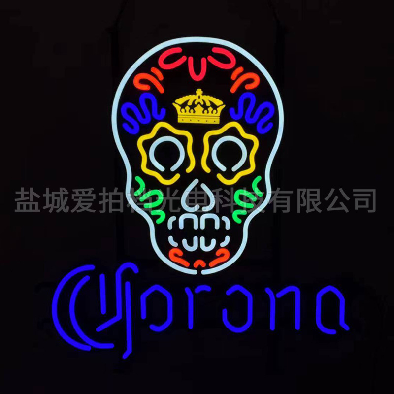 Led luminous characters neon skull shape billboard hanging LED net red creative bar ins decoration