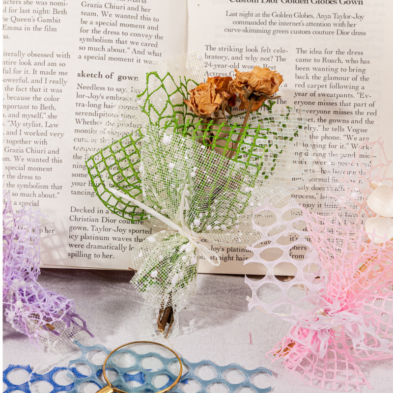 Retrostory Qingmeng Series Background Paper Collage Cut Out Mesh Material Bag Pain Bag Hand Account Decoration Material Paper