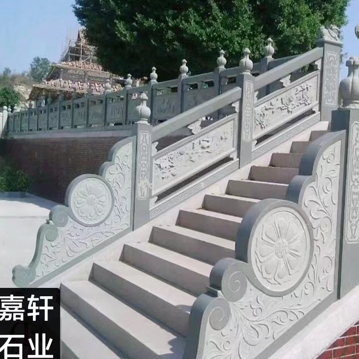 Granite Stone Railings, Marble Guardrails, River Stone Carved Railings, Villa Temple Pond Fence Stone Railings