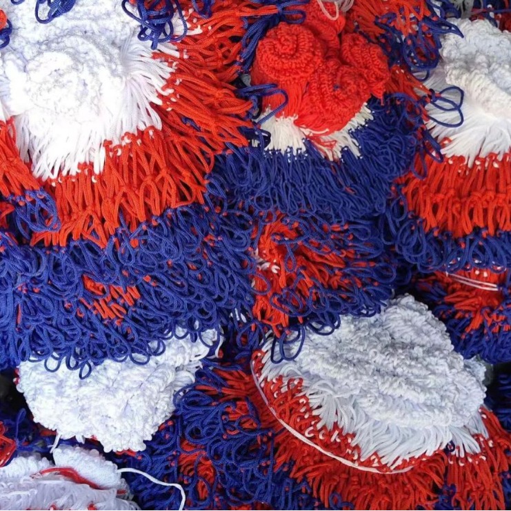 Children's basketball frame net basket net two-color three-color manufacturer in stock bold standard Net buckle polypropylene fiber basketball net