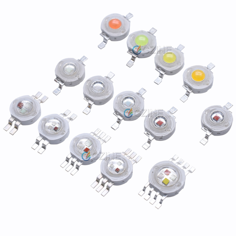 High power lamp beads Red Green 1W3W warm white blue full spectrum ultraviolet led light source RGB imitation lumen lamp beads