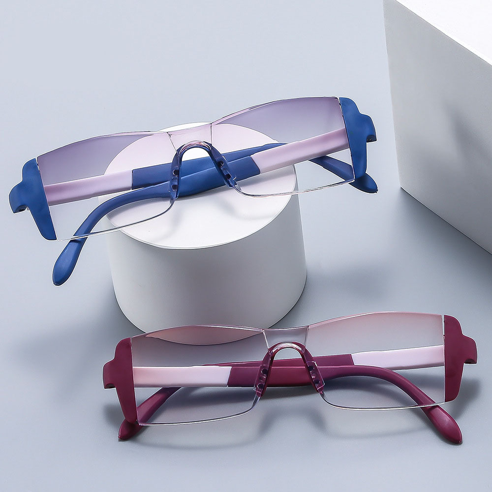 Far and Near Dual-purpose Frameless Dual-light Presbyopia Glasses Integrated Fashionable Portable Middle-aged and Elderly Anti-blue Light Stall Presbyopia Glasses