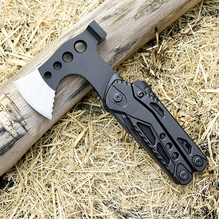 In stock multifunctional camping axe pliers outdoor camping fire tool folding knife pliers hammer portable life-saving axe