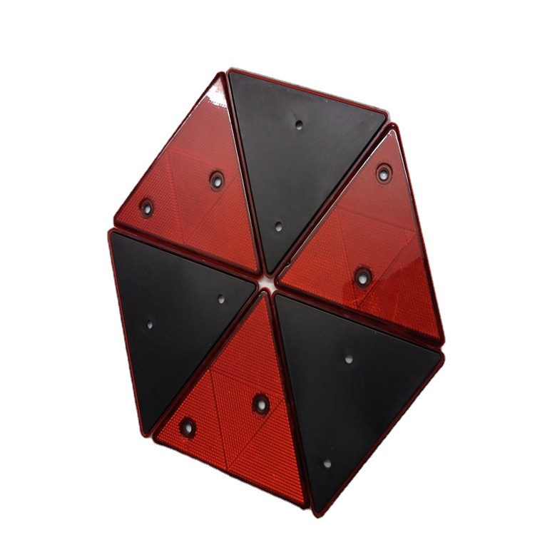 Semi-trailer middle collector rear reflective triangle reverser with hole plastic triangle warning sign reflector truck tripod