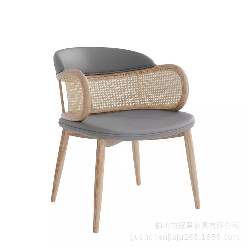 Solid Wood High-end Chinese Restaurant Table and Chair Combination Southeast Asian Rattan Restaurant Furniture Tea House Hotel Card Seat Sofa