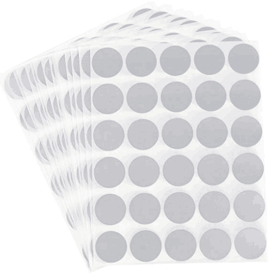 1-дюймовая круглая самоклеящаяся лента без царапин, самоклеящийся ярлык, пленка без царапин, серебро, поддержка кастомизации