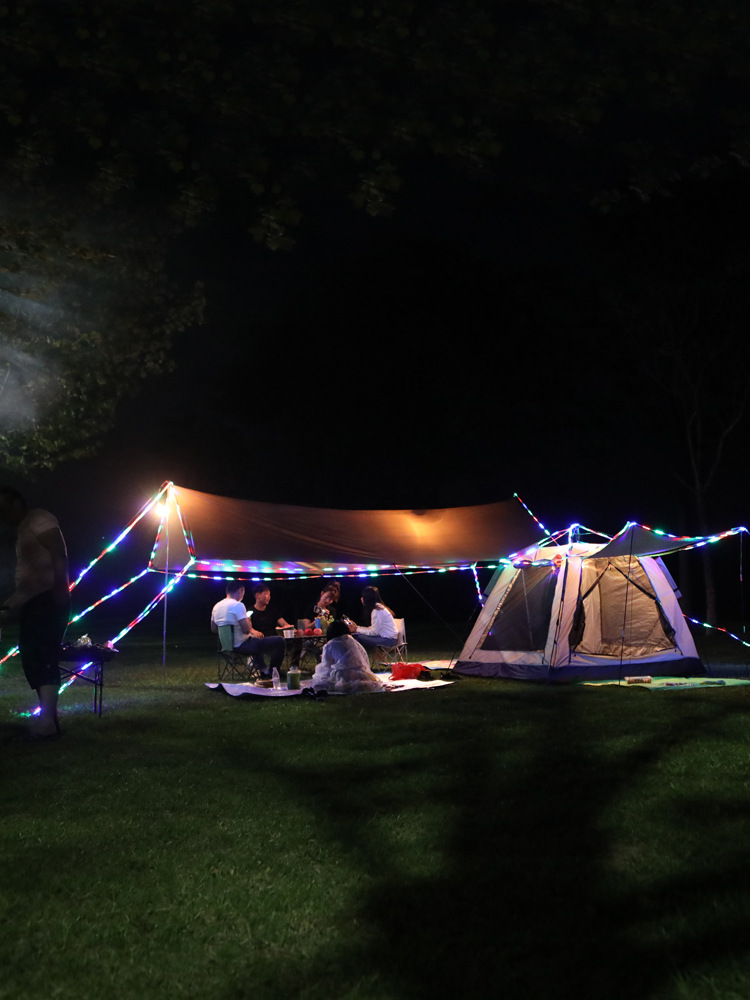 Outdoor Camping Travel Picnic Hexagonal Canopy Tent Thickened Sunscreen Waterproof Octagon Black Glue Silver Coating Awning