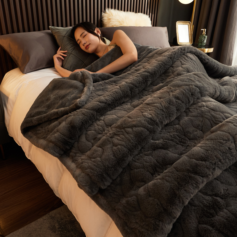 Утолщенный двуслойный свадебный плед, зимний теплый плед