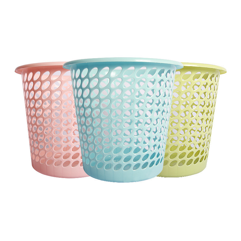 Household trash can bathroom trash can drop-resistant plastic kitchen trash can Hollow trash can office wastebasket