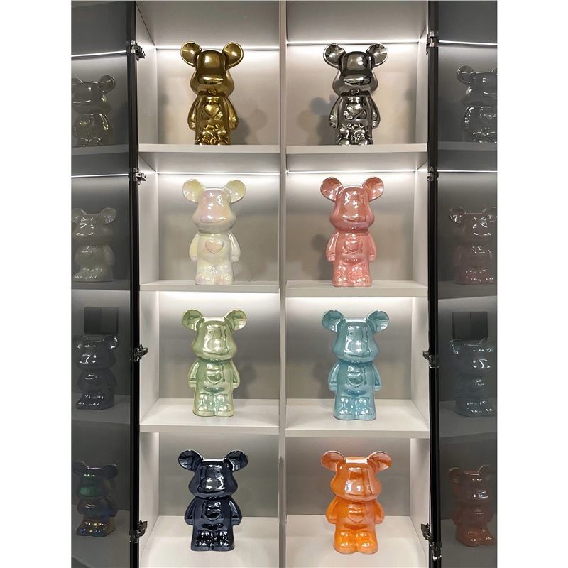 Entry Luxury Violence Bear Ornaments High-end Ceramic Living Room Entrance TV Cabinet Wine Cabinet Piggy Bank Home Decorations Gifts