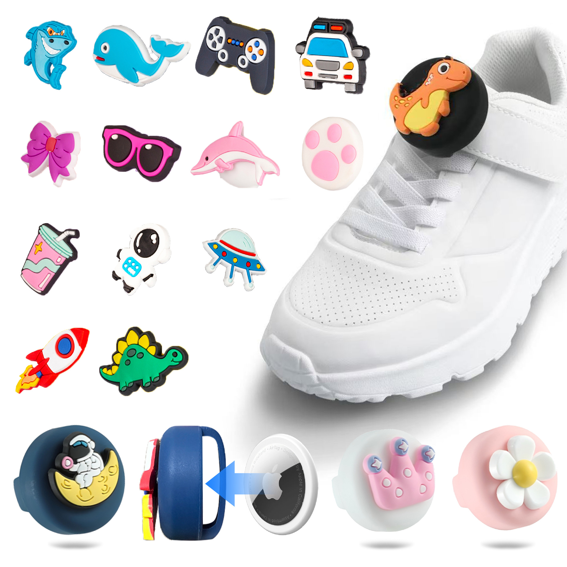 Подходит для защитного чехла Airtag, устройства против потери Apple, мультяшного брелока для детей