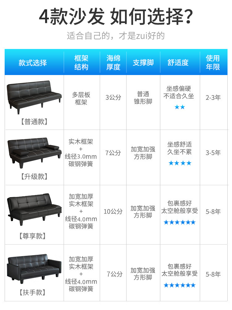 Office Small Sofa Can Lie down and Sleep Foldableing Sofa Bed Simple Modern Store Reception Small Three-Person Jikai