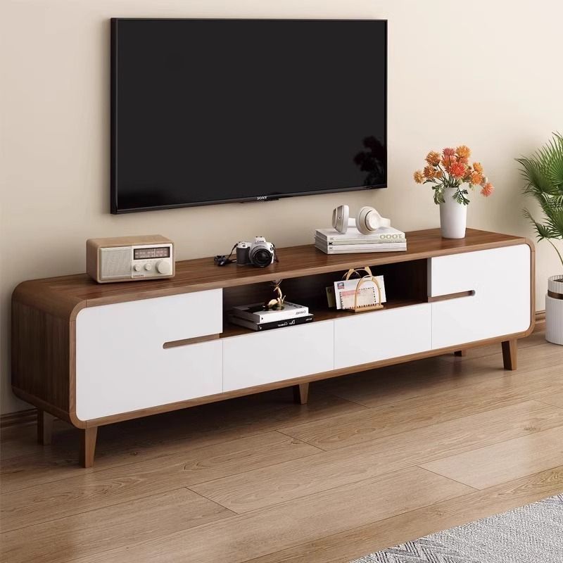 Tv Cabinet Living Room Household Small Apartment Coffee Table Combination Simple Modern Floor-Standing Rounded Corner New Model Foreign Trade Wholesale