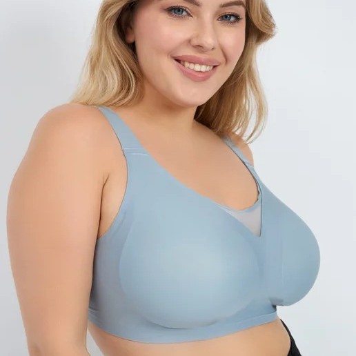 New Cross-border plus size Underwear Women's Big Chest Shaped Small Jelly Para Breast-free Bra European and American Anti-sagging Bra