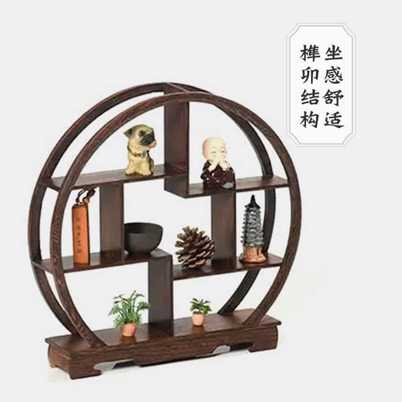 New Chinese style antique shelf chicken wing Wood Duobao Pavilion teapot shelf decoration shelf Duobao Pavilion decoration tea set display shelf