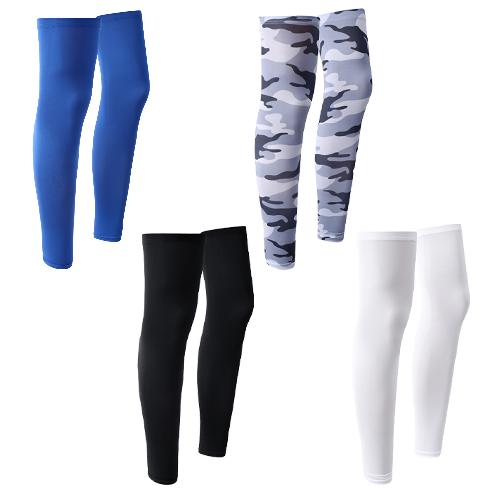 Summer Ice Silk Extended Cycling Leg Covers Bicycle Thin Breathable Knee Pads Silicone Non-Slip Sports Sun Protection Leg Covers