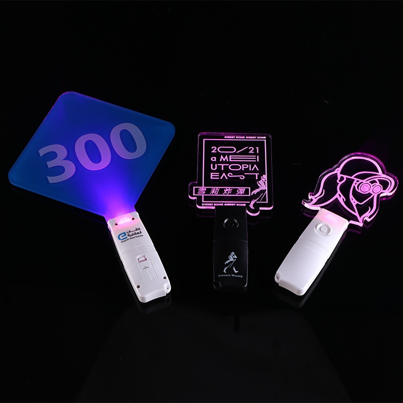 Customized Acrylic Led Light Hand Sign Support Luminous Hand Light Props Acrylic Light Sign Printing Logo Customization