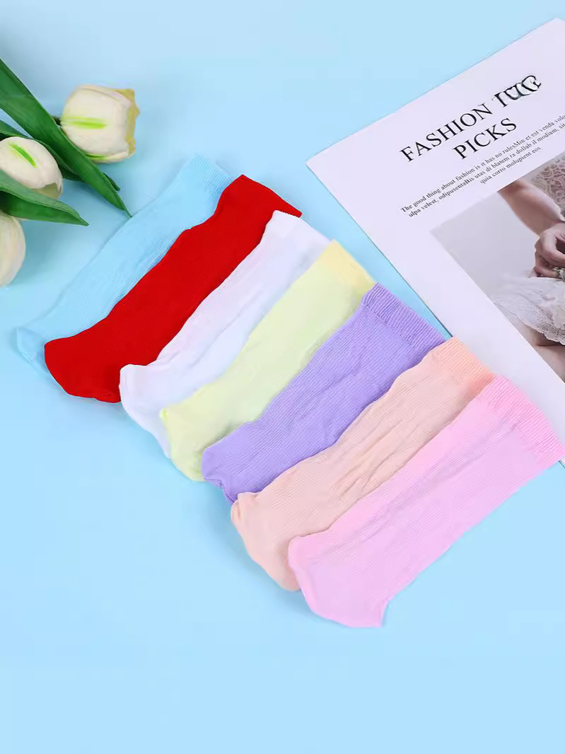 Children's candy socks boys and girls baby children spring and summer color disposable short stockings playground thin children's socks