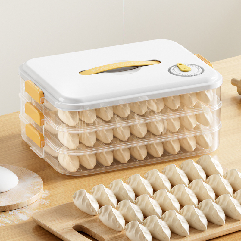 Household Food Grade Freezing Special Sealed Fresh-keeping Wonton Dumplings Kitchen Refrigerator Storage Box Simple Dumpling Storage Box