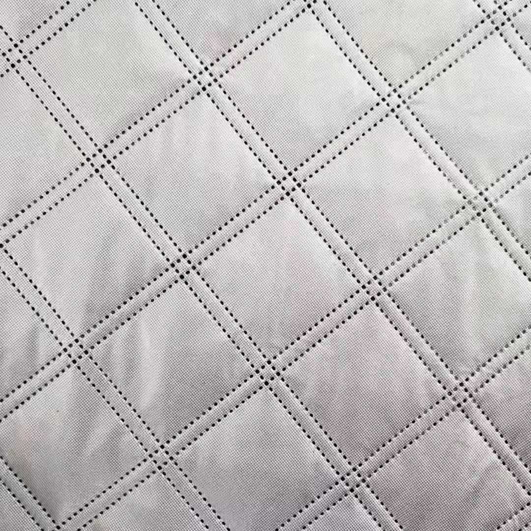 In stock snow shield fabric aluminum film car clothing fabric ultrasonic composite non-woven three-in-one embossed embossed cotton fabric