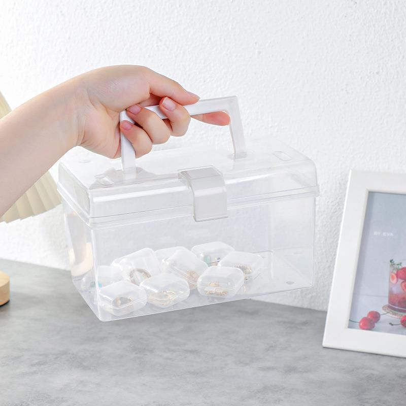 Transparent Jewelry Storage Box Multifunctional Mini Storage Earplug Box Portable Ring Earrings Necklace Jewelry Storage Box