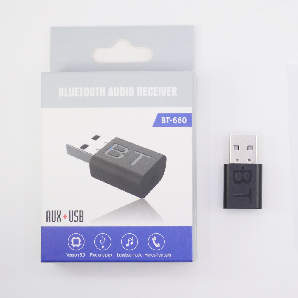 USB Bluetooth adapter 3.5mm two-in-one wireless speaker AUX audio receiver 5.0 Bluetooth transmitter