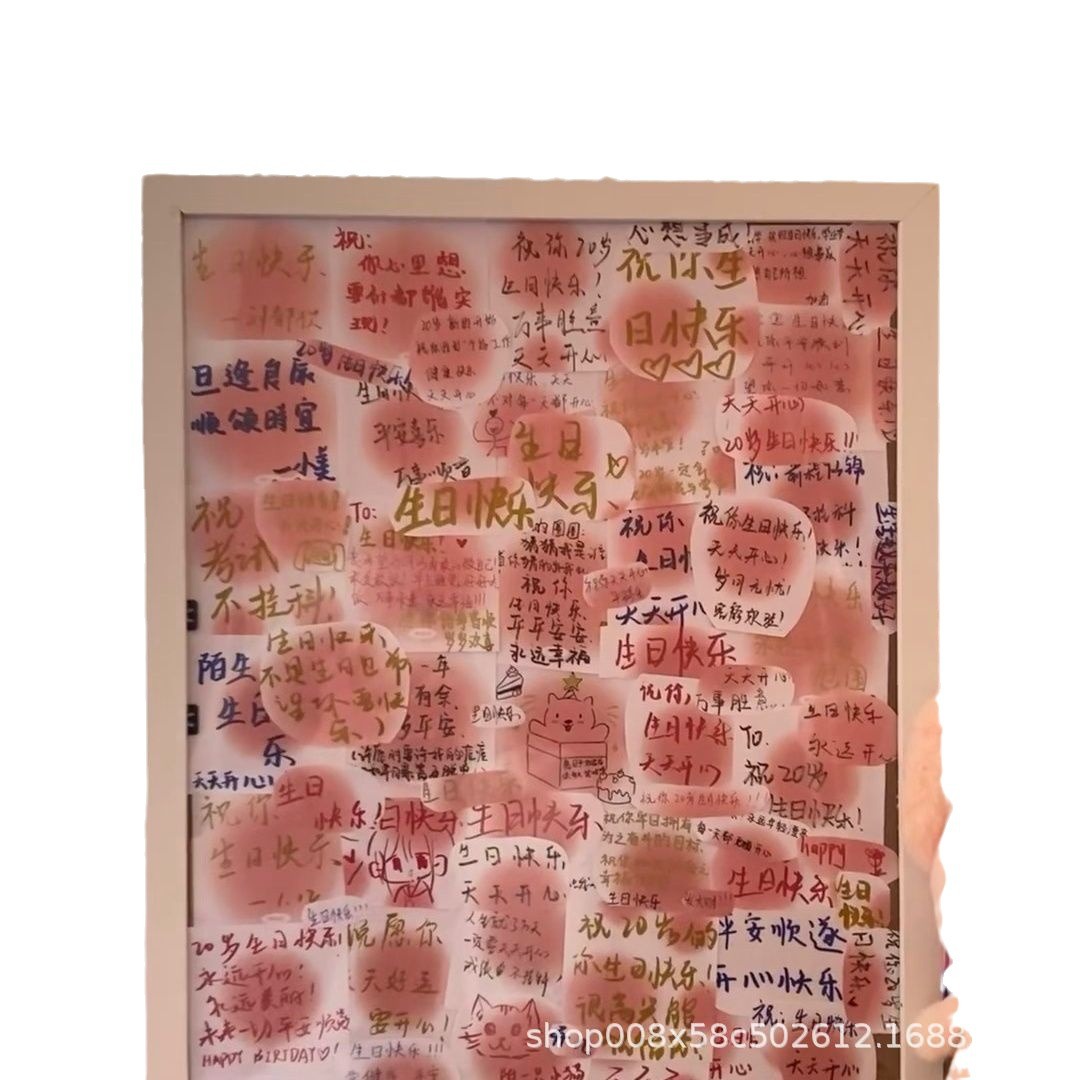 Handwritten 100 Happy Birthday DIY Birthday Gift Photo Frame to Send Friends Advanced Sense Meaningful Sticker Ornaments