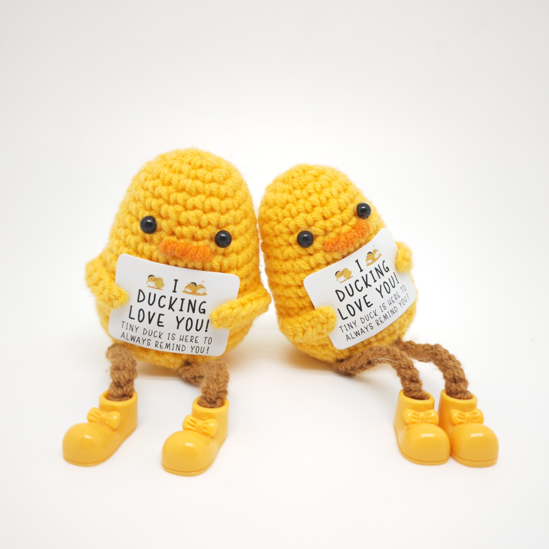 Cross-border Amazon Hot Selling Hand-woven Positive Energy Duck Doll Funny Expression Bag Cute Animal Hanging Ornaments