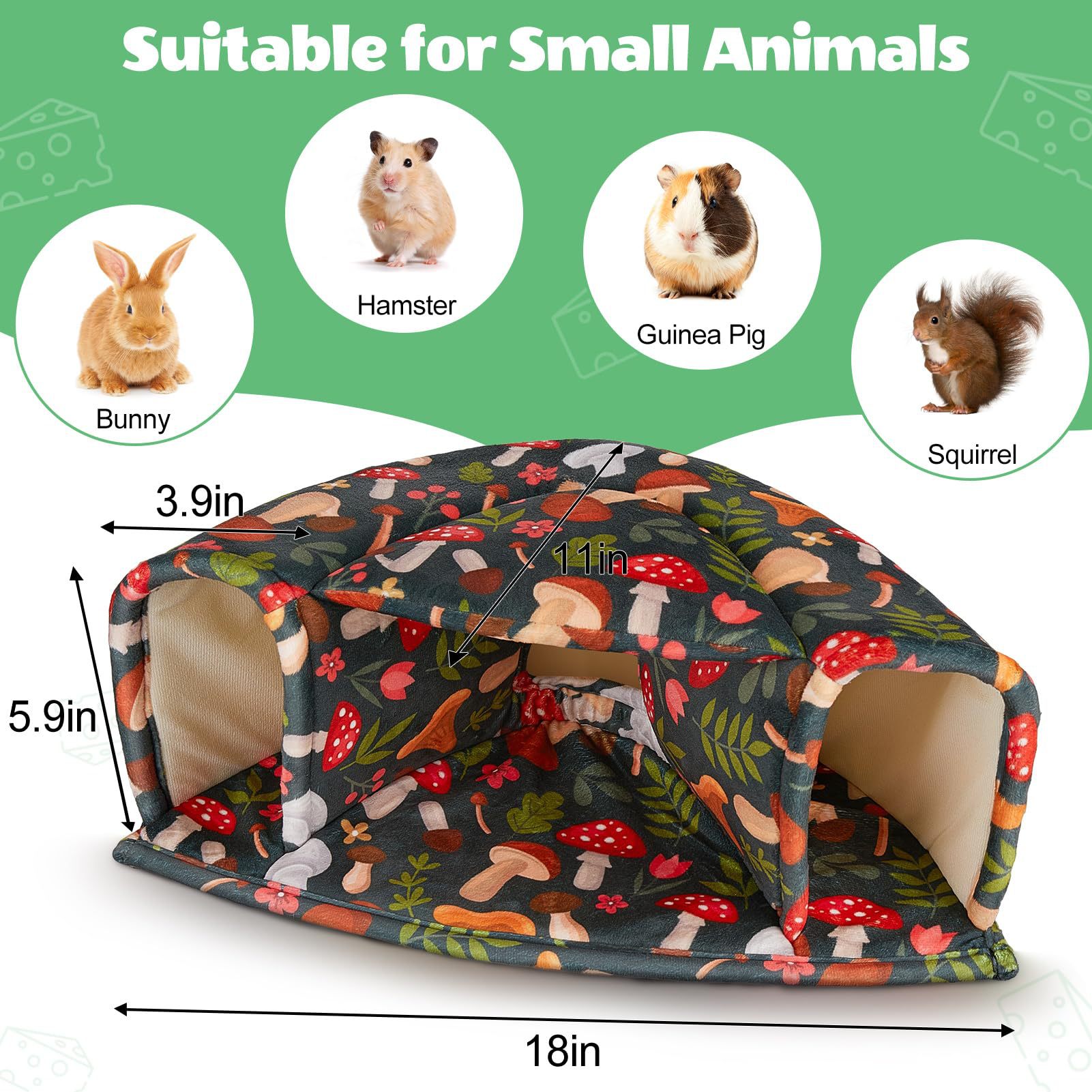 Guinea Pig Hideout, Hamster Comfortable House Bed, Rabbit Tunnel, Washable Small Pet Cage Accessories, Small Animal Nest Hole