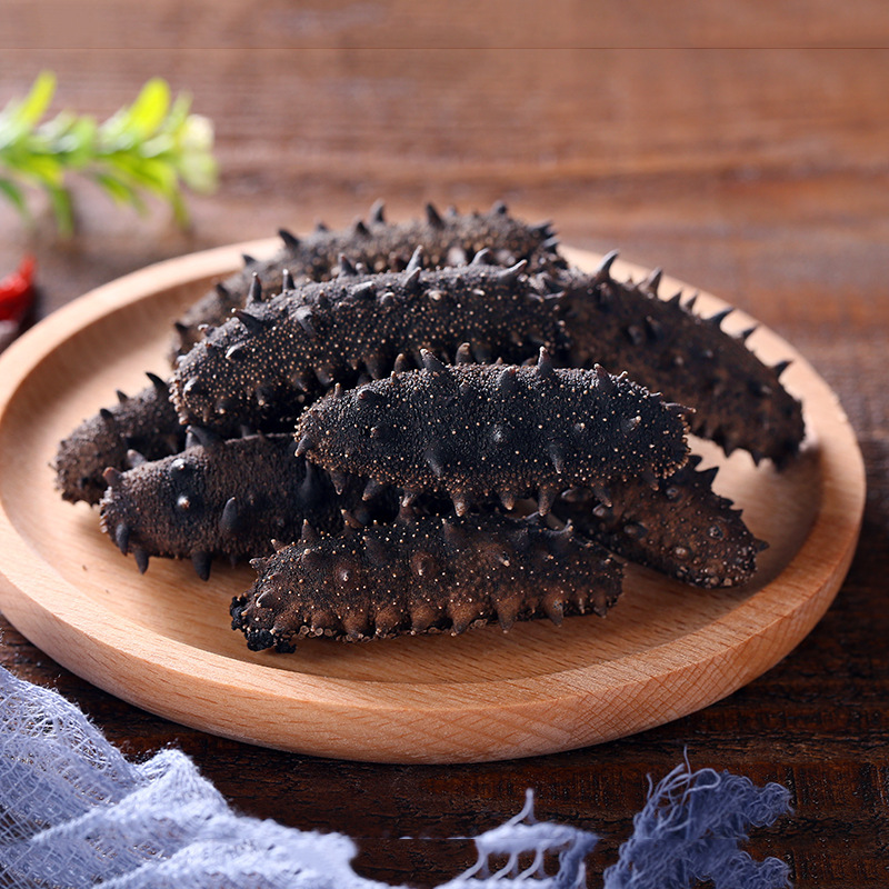 Deep Sea Pure Light Dried Dalian Sea Cucumber Dry Goods One Piece Starting Batch Liaocheng Light Dried Ginseng Bulk Wholesale Sea Cucumber Gift Box
