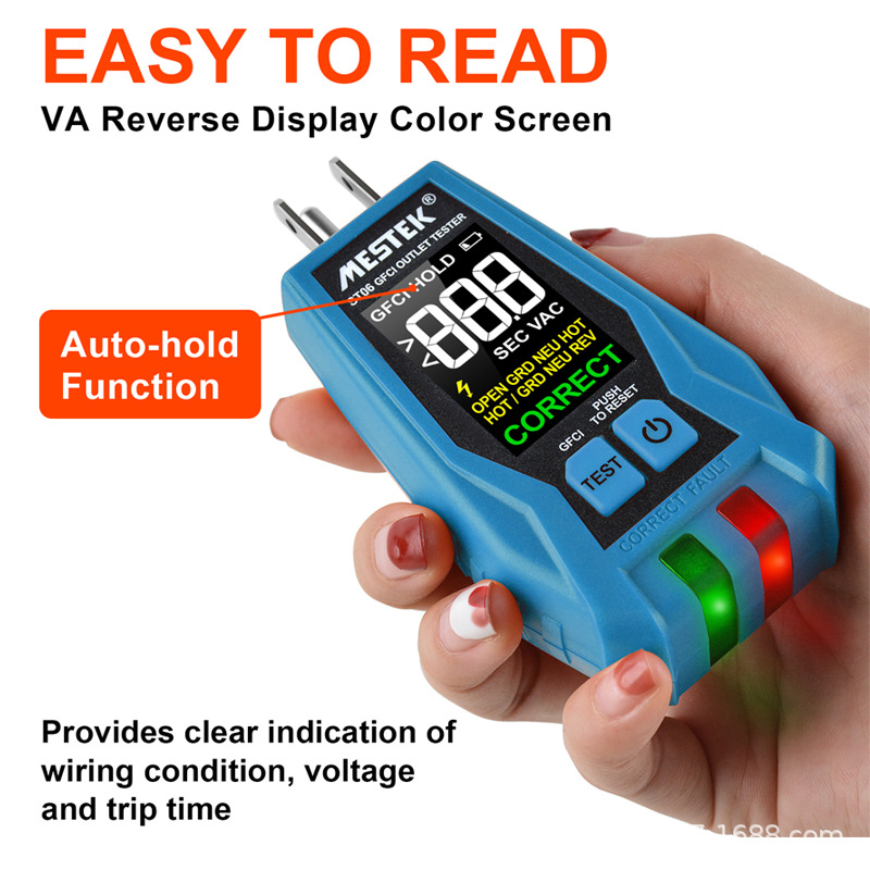 Us Standard St06 Socket Tester Power Polarity Test Phase Detection Leakage Switch Detection Socket Detector