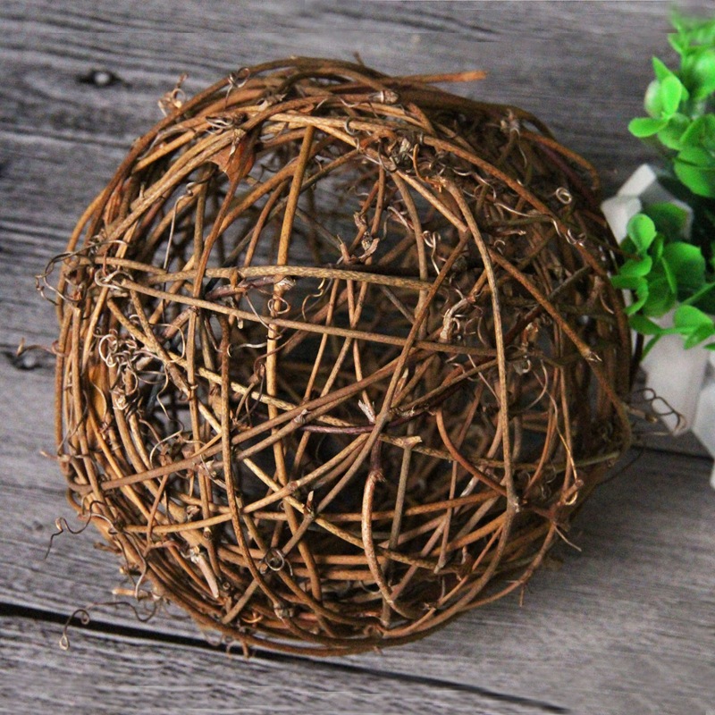 Cross-border primary color rattan ball kindergarten Christmas rattan ball outdoor wedding hand-woven rattan ball hanging decoration ball