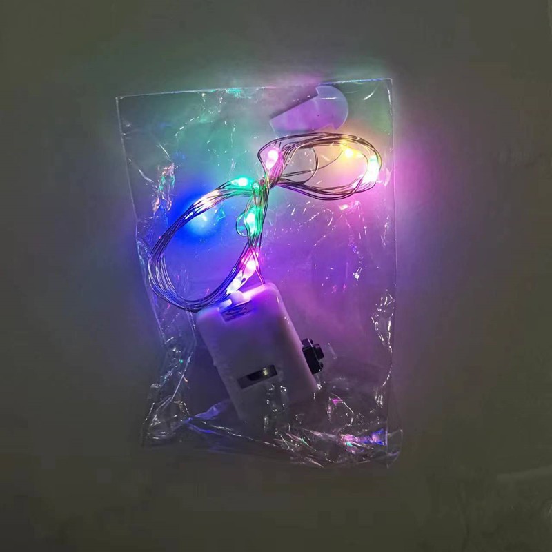 Light string three-function light copper wire string light led copper wire light gift box decorative light button light string flashing light colored light