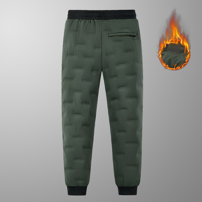 Winter new casual down pants men's outdoor windproof warm warm warm ankle-tied sports trousers trendy plus size cotton pants