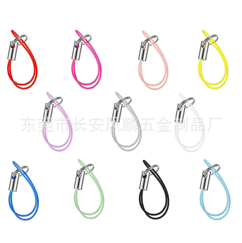 DIY Color Mobile Phone Rope Double Ring Mobile Phone Lanyard Doll Doll Pendant Rope Key Ring U Disk Brand Hanging Rope