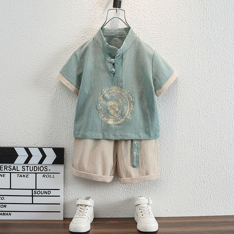 Children's Hanfu Boys' Chinese-style One-year-old Dress Men's Baby's Summer Dress suit Boy's Thin Ancient Dress Performance Tang Suit
