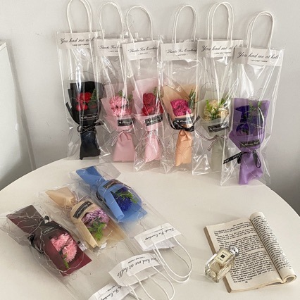 520 Soap Flower Bouquet with Three Carnations Group Purchase Promotion for Customers Valentine's Day Soap Gift Artificial Bouquet