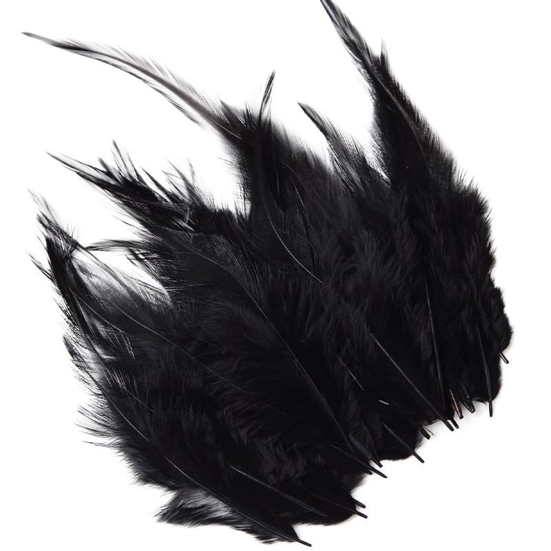 Lots of in stock diy color red pointed feather chicken feather accessories cat toy elastic ball feather material