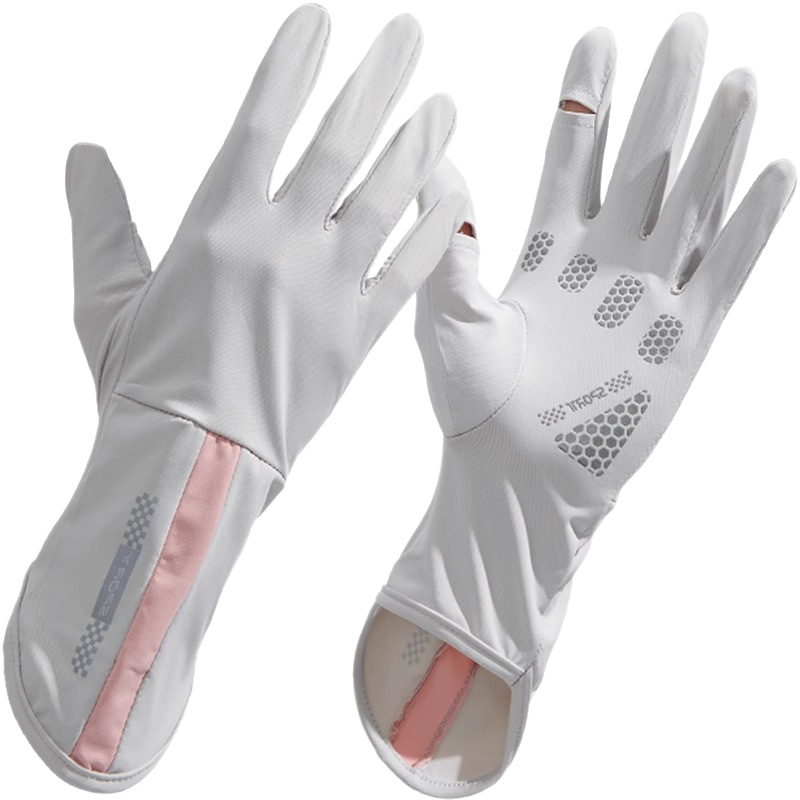 Summer Driving Sunscreen Gloves Women's Summer Anti-ultraviolet Anti-slip Riding Electric Bike Thin Sunshade Ice Silk Breathable Finger