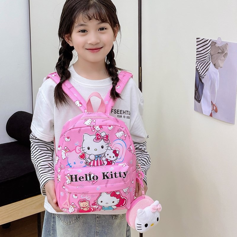 Japanese-Style Cute Lightweight Kindergarten Backpack Nylon Cartoon Ins Style Children's Backpack Boys and Girls Coin Purse Backpack