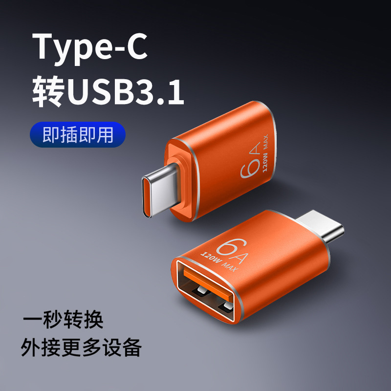 Адаптер OTG Type-C на USB3.0 для мобильного телефона с кардридером, 6A быстрая зарядка