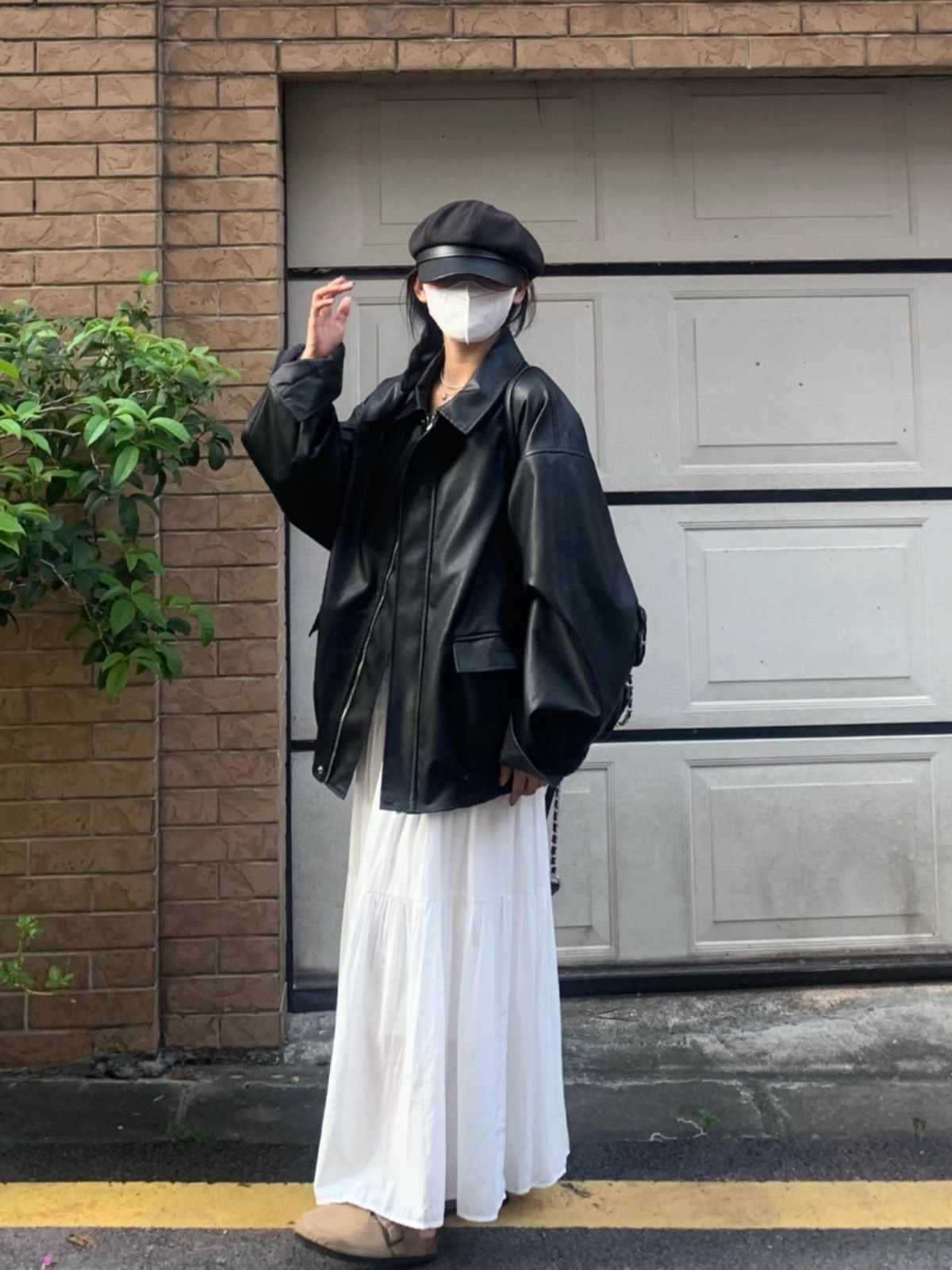 Ретро свободная кожаная куртка, новый американский стиль, 2024