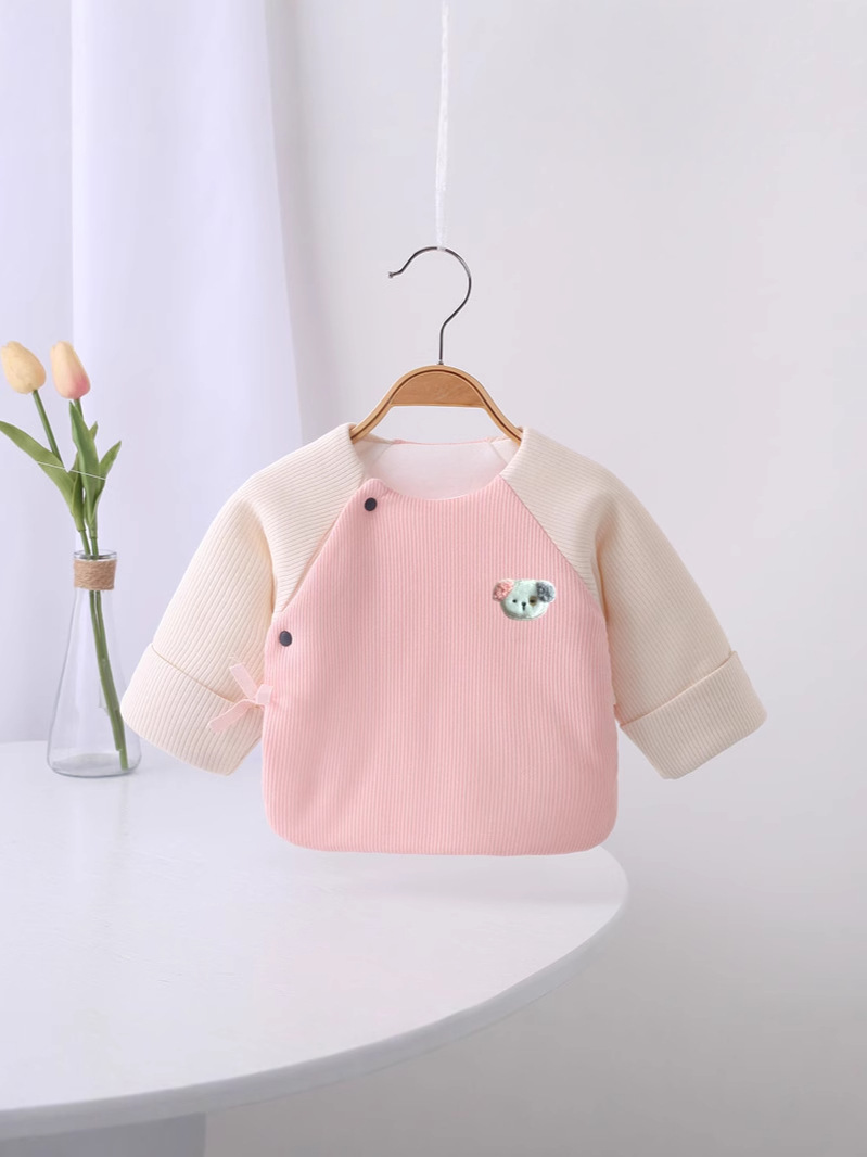 Autumn and Winter New Baby Warm Half-back Clothing for Newborn Boneless Monk Clothing for Newborn Baby Partial-breasted Single Top in stock